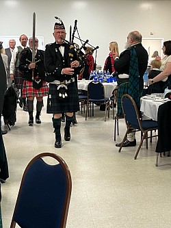 Mobile Scottish Society Burns Supper, Feb 2025 - Piping in the Haggis!