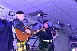 Red McWilliams and COL Bill on stage, Pensacola Celtic Festival, Sep 2024